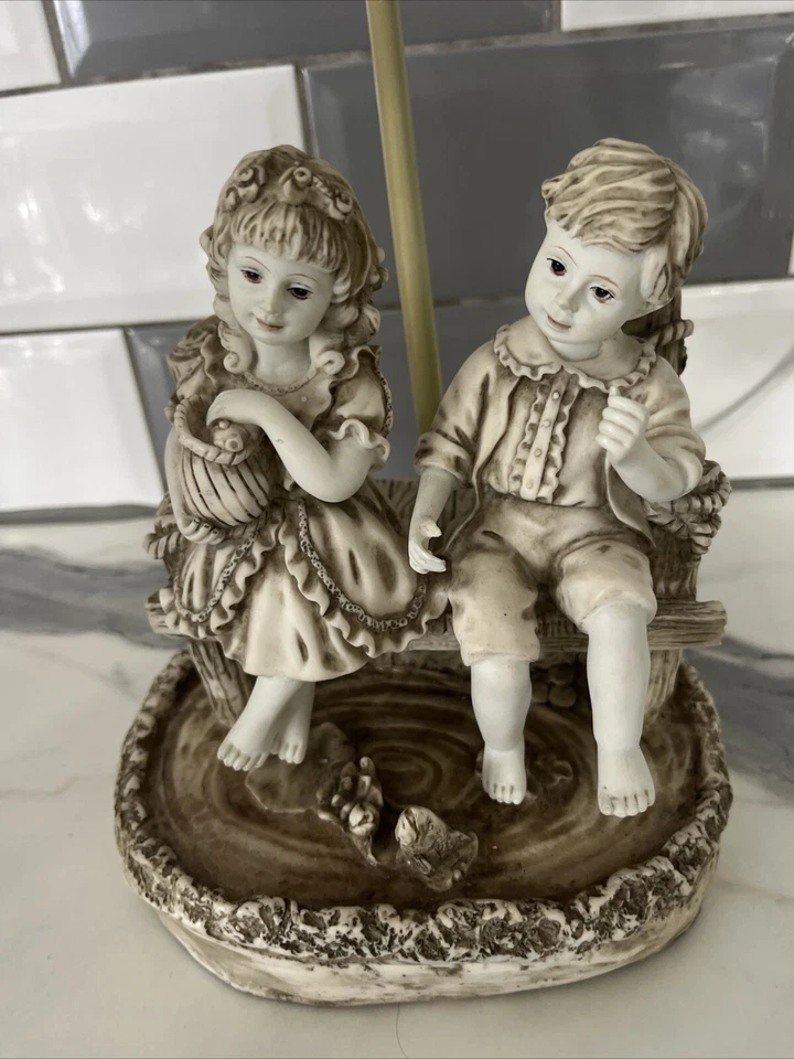 Window & Bingham Boy & Girl Ceramic/glass Lamp And Shade - Image 3 of 4