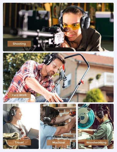 AM FM Radio Headphones Ear Muffs Noise Cancellation Shooting Earmuff Bluetooth - Picture 10 of 10
