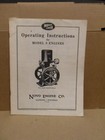 Novo Model S Gas Engine Motor Manual Book hit miss Single Flywheel Stationary