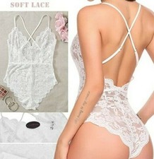Avidlove Women One Piece Deep V Bodysuit White XLarge 