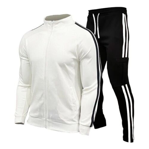New Mens Sweat Track Suit Zip Up Comfy Joggers Pants Sportswear Gym Outdoor - Picture 1 of 16