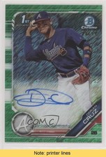 2019 Bowman Green Shimmer Refractor 78/99 Derian Cruz #CPA-DC Auto READ 0c6