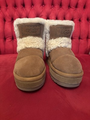 NEW UGG SIZE 7 WOMEN'S CLASSIC CHILLAPEAK CHESTNUT SUEDE BOOTS MADE IN VIETNAM 