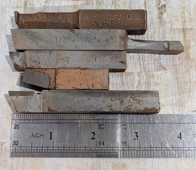 Lot 5 Carbide Lathe Tool Bits, USED - Wiley's and Others - Image 1 of 4