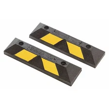 Car Stop, Rubber, 4 In Height, 22 In Length, Black/Yellow, Gnrs1319yb