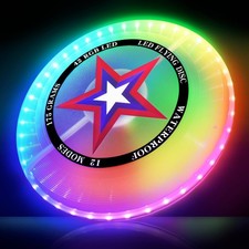 Colorful Led Flying Disc - 12 Light Modes Lightweight 175g Perfect For Night F
