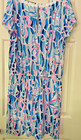 Lilly Pulitzer SS Romper shorts shirt Pink Anchors blue/white White trim lace XL — photo 7