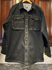 ECC! Cappotto da lavoro Duluth Trading Co. blu denim lavoro fienile giacca foderato uomo XLT