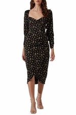 ASTR The Label Black Floral Midi Dress Long Sleeve NWT Women’s XL
