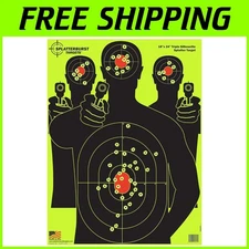 Bright Yellow Bullet Holes - Silhouette Splatter Targets