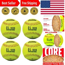 Durable 12-inch Yellow Practice Softballs - Official Size for Beginner Players