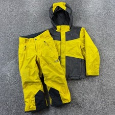 The North Face Jacket Pants Set Boys XS Yellow Gray DryVent Ski Snowboard