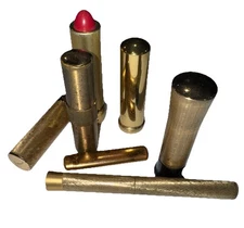 Lot of 7 Vintage Metal Lipstick Tubes , Display Only