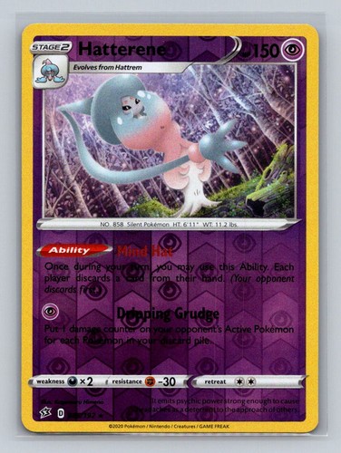Hatterene 085/192 Rare Rebel Clash Pokemon Reverse Holo Near Mint