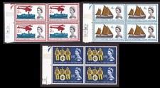 GB Great Britain, 1963 Boat Conference set nh blocks of four with phosphor -GL18