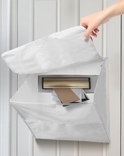Uniclife White Mail Slot Catcher for 15.75 L x H, (Clear Window) 