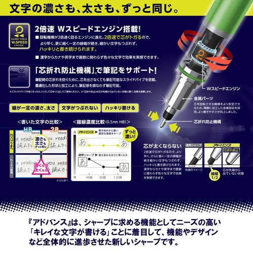 Mechanical Pencil Kuru Toga Advance 0.5 black M55591P.24 - Picture 4 of 7