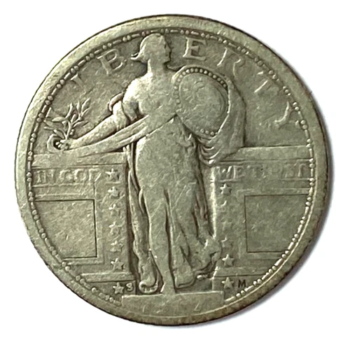 1917 S 25c Standing Liberty Silver Quarter San Francisco Type 1