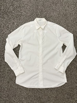 Givenchy Herren Langarmhemd weiß bestickt Sterne Größe 41