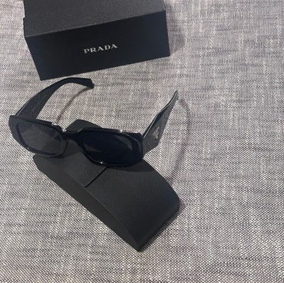 Prada PR17WS 1AB5S049 Mens/Womens Sunglasses 49 mm Black / Dark Grey Lens