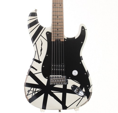 EVH Striped Series 78 Eruption MF White with Black Stripes Relic [EVH2200623]