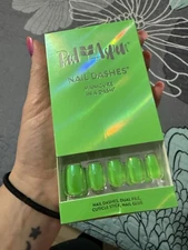 Red Aspen Press On Nails, Short Coffin, A Summer Icon, Iva Nail Dashes