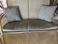 At Home Bench Swing Cushion/2 Pillows Gray and Black 45"x17" Pillows 17"x17" T13