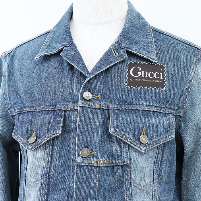 GUCCI Denim Jacket Logo button Reconstructed Patc… - image 2