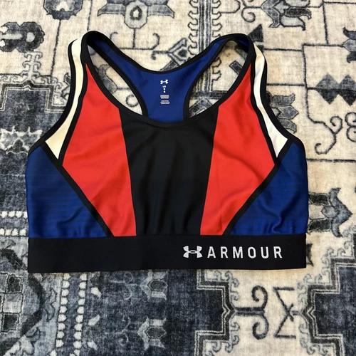 Under Armour Red White and blue Sports Bra Large USA - Picture 1 of 7