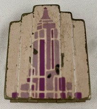 Art Deco Empire State Building 2 Compartment Stepped Compact- Rouge/Powder