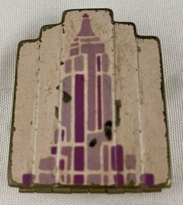 Art Deco Empire State Building 2 Compartment Stepped Compact- Rouge/Powder