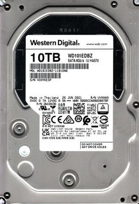 Western Digital WD101EDBZ 10TB 6G SATA HDD 3,5'' - Bare Drive - 100% Health