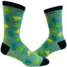 Men's I Love A Good Herb Socks Funny 420 Marijuana Legalize Weed Novelty