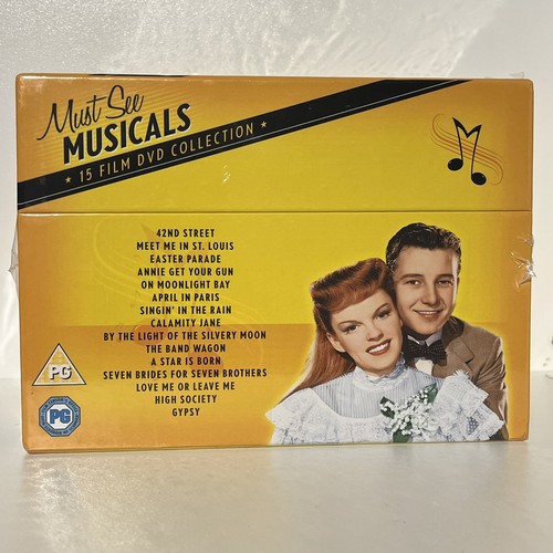 Must See Musicals 15 All Time Hollywood Movie Collection Boxset Sealed UK R2 DVD - Picture 1 of 6
