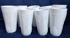 Vintage Indiana Glass Milk Glass Tumblers Colony Harvest Grapes Qty 8