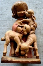 Good Shepherd ANRI Wooden Doll Sara Kay Italy 14cm Handcrafted Collectible Large