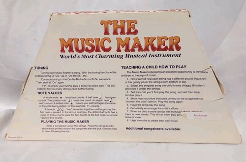 The Music Maker Lap Harp Brand New- Never Played In Original Box With Music - Picture 9 of 11