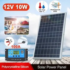 Solar Panel 12V Trickle Charger Battery Charger 10W Kit Maintainer Boat Car RV