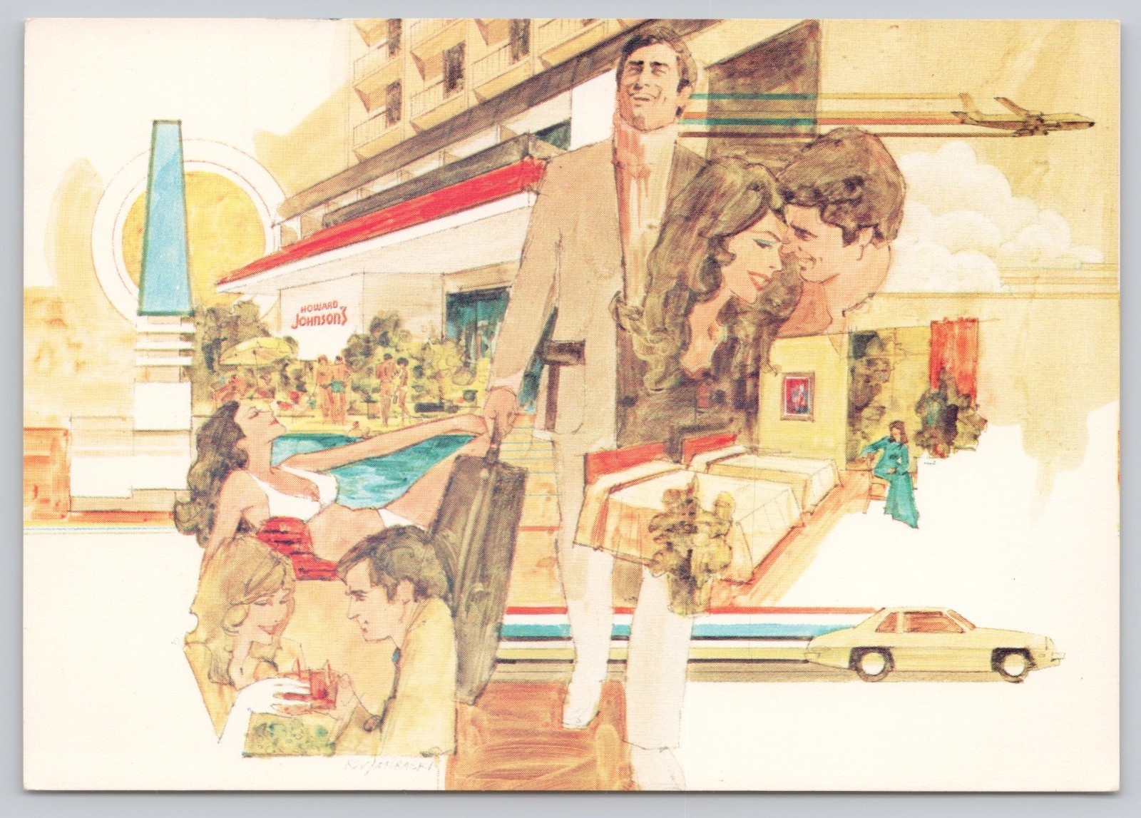 Howard Johnson Hotels and Lodges Vintage Continental Postcard