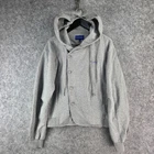 ADER Error Jacket Mens Grey A1 Medium Fluic Logo Hooded Button 17124