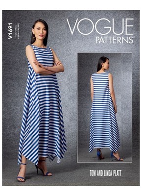 Vogue V1691 Sewing Pattern Misses' Loose Pullover Dress Size A (Small-XXL) UNCUT