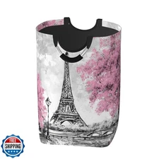 Gbuzozie Retro Paris Eiffel Tower Laundry Hamper Storage Basket Toys Clothes 