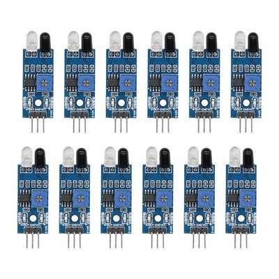 12pcs Infrared Smart Obstacle Avoidance Module, Photoreflective Dual-Tube Sen...