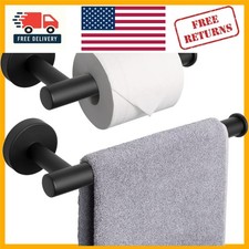 Rustproof Wall-Mounted Bathroom Hardware Set in Exquisite Matte Black Finish
