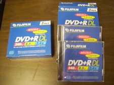 Lot of 5 New Sealed Fujifilm DVD R DL Discs with Jewel Cases