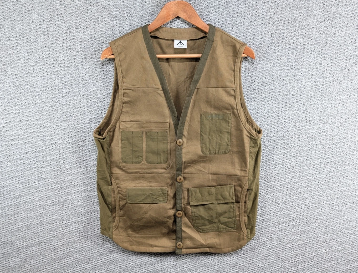 Wasted Collective Khaki Green Organic Cotton Duck Canvas Outdoor Gilet Vest S