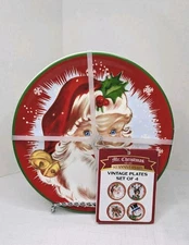 Vintage Mr. Christmas 90th Anniversary Set of 4 Plates NEW