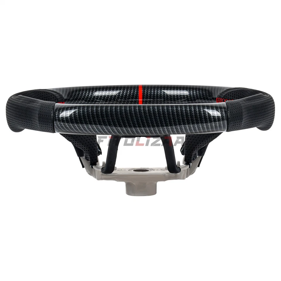 🌟Volante Hydro Dip de fibra de carbono para Honda Civic 16-21 en forma de D líneas rojas Foto 4 de 4