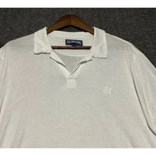 Vilbrequin polo shirt mens white lightweight Large preppy size XL