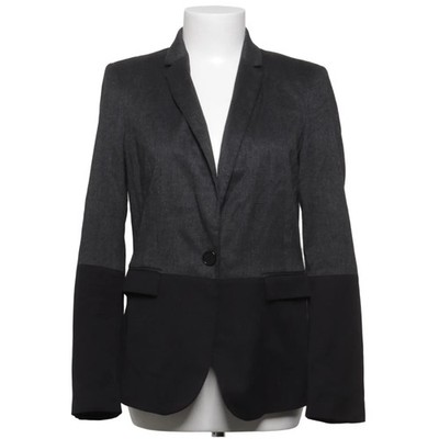 Zara Basic, Blazer, Größe: M, Grau/Schwarz, Fischgräte, Tweed, Damen #kh7